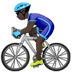 🚴🏿‍♂️ man biking: dark skin tone display on Apple